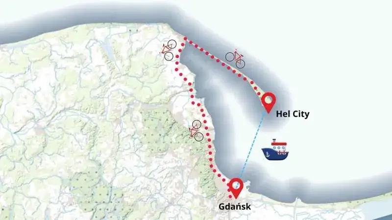 Zdjęcie Trasy rowerowe Hel: R10 Władysławowo-Hel Tw&oacute;j przewodnik po p&oacute;łwyspie