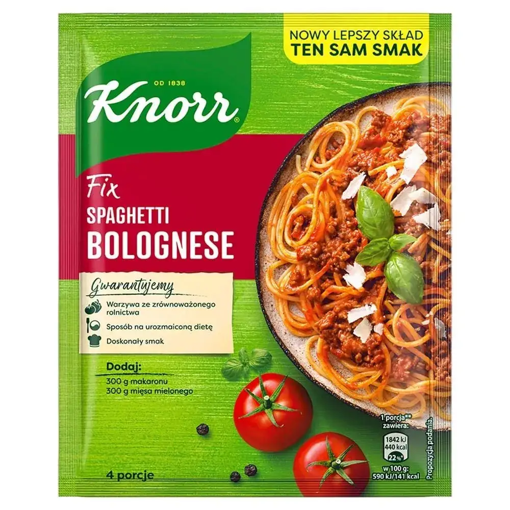 Zdjęcie Szybki przepis na knorr fix spaghetti bolognese bez konserwantów