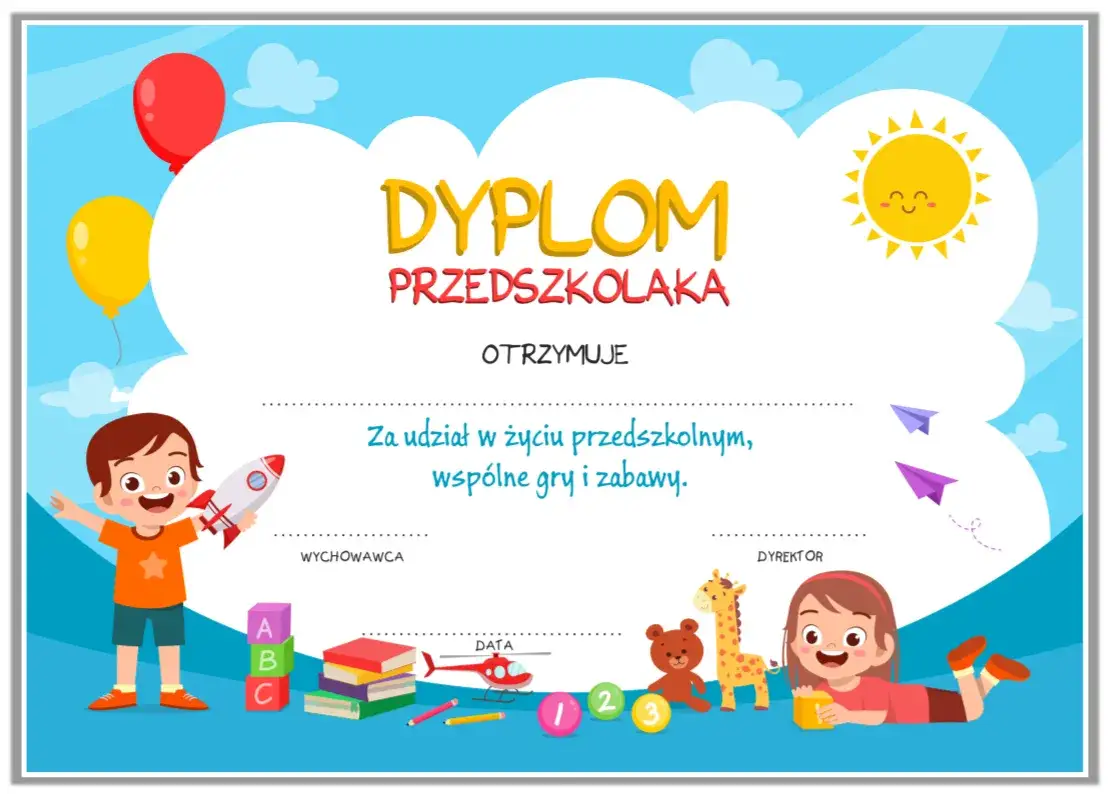 Zdjęcie Jak wypisac dyplom dla przedszkolaka, aby zachwycić dziecko i rodzic&oacute;w