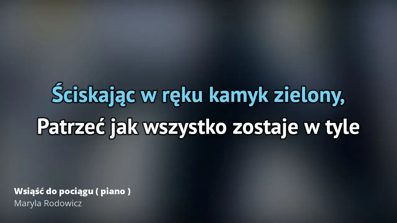 Zdjęcie Poznaj pełny tekst piosenki Wsiąść do pociągu byle jakiego od Czapińskiej