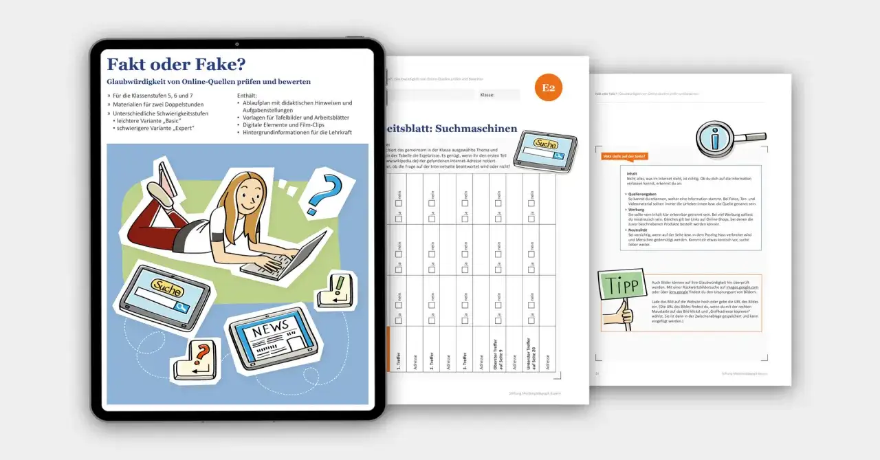 Illustration einer jungen Frau, die auf einem Laptop tippt, umgeben von Icons wie Lupe, Fragezeichen und Nachrichten.
