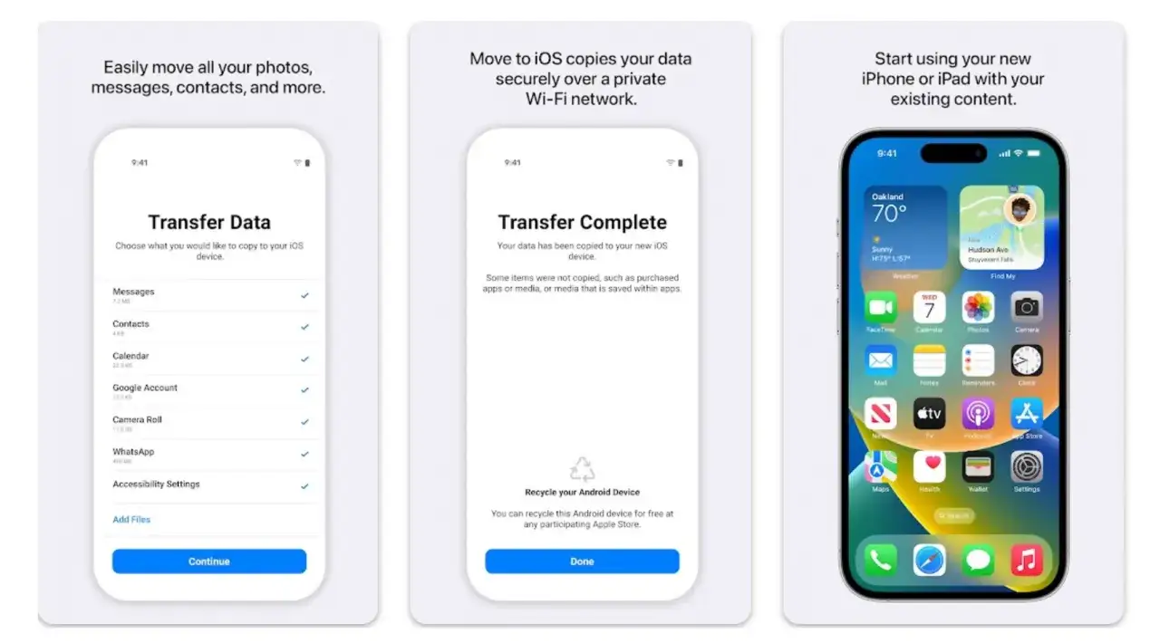 Jakie Aplikacje na iPhone: Przenieś dane z Androida na iOS