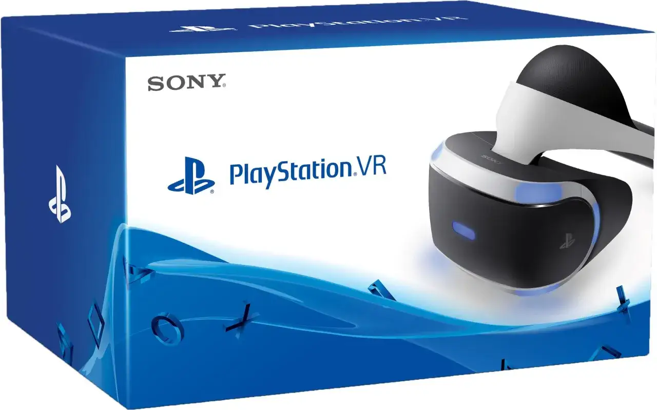Pudełko PlayStation VR z goglami VR na pierwszym planie.