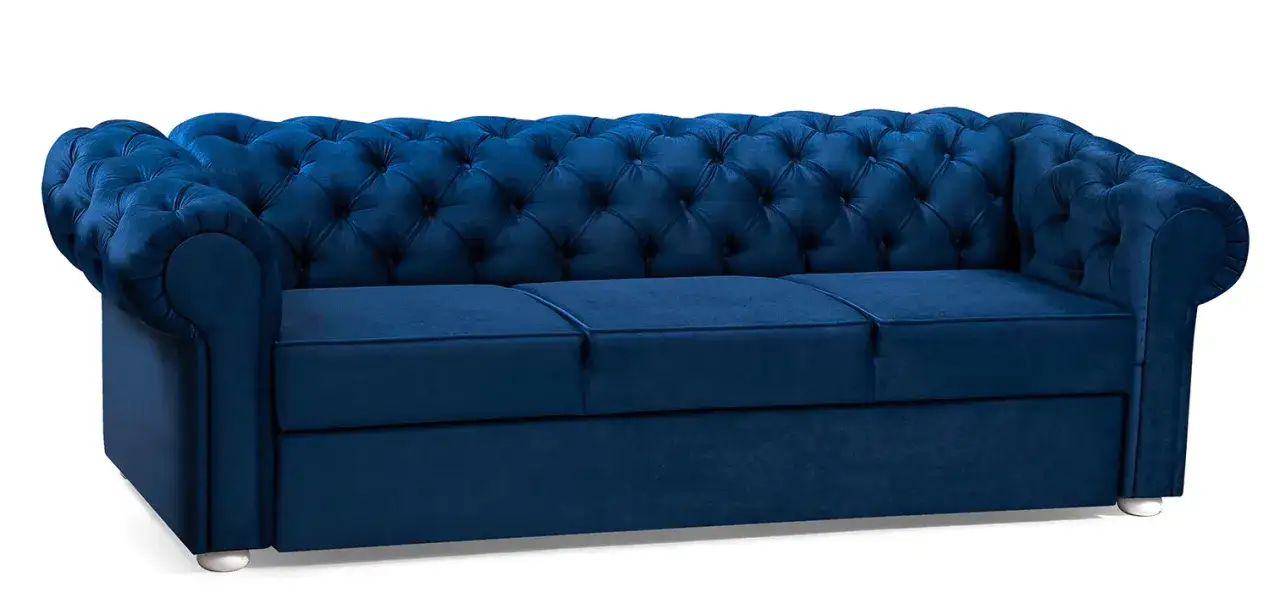  Sofa chesterfield 3 osobowa z funkcją spania - stylowa i wygodna