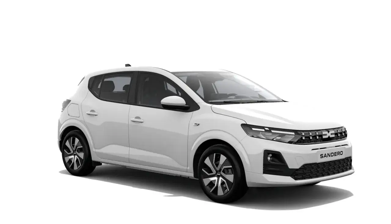 Biały Dacia Sandero, idealny dla szukających auta do 5 tys. zł. Nowoczesny design i praktyczność.
