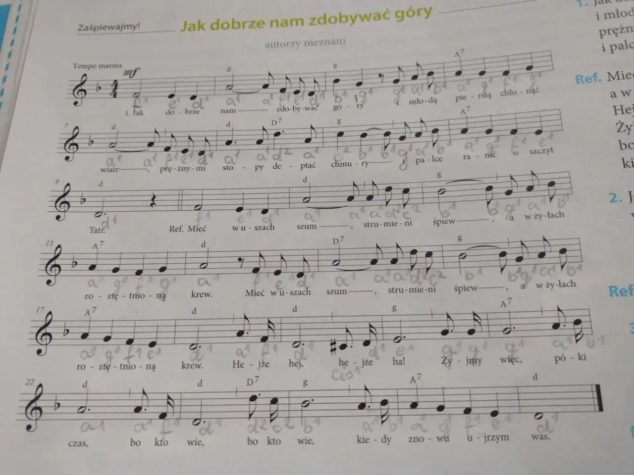 Tekst piosenki jak dobrze nam zdobywać góry - pełne słowa i znaczenie