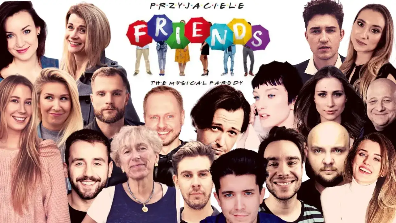 Obsada musicalu "Przyjaciele" w Warszawie. Uśmiechnięci musical friends Warszawa.