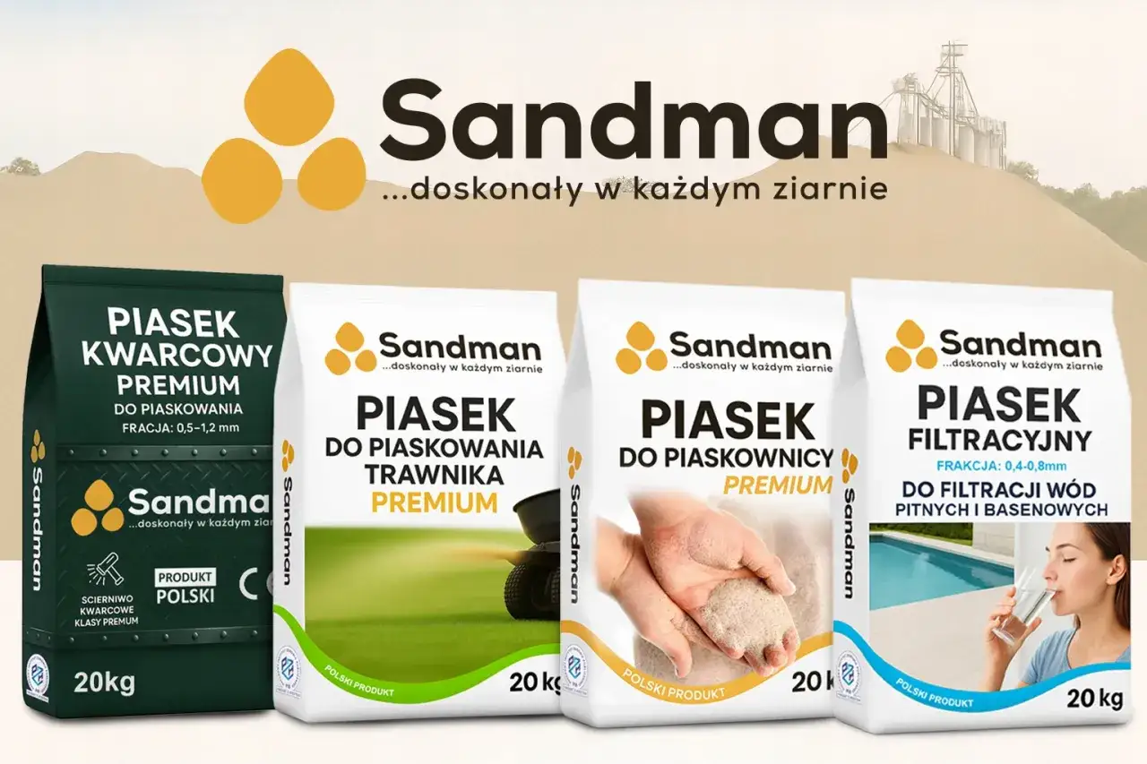 Cztery worki piasku Sandman: kwarcowy do piaskowania, do trawnika, do piaskownicy i filtracyjny. Jaki piasek do piaskownicy wybrać?