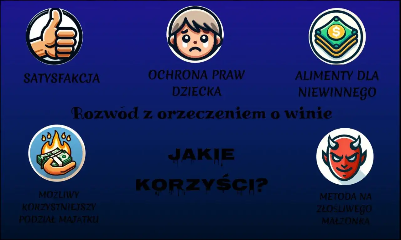 Rozwód z orzeczeniem o winie: satysfakcja, ochrona praw dziecka, alimenty dla niewinnego, korzystniejszy podział majątku, metoda na złośliwego małżonka.