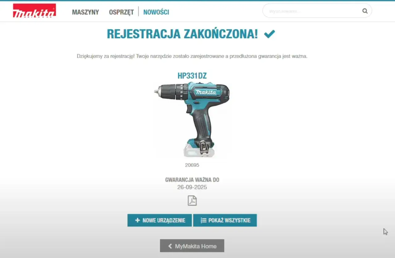 Makita: Numer karty gwarancyjnej? Znajdź go i zyskaj 3 lata gwarancji!