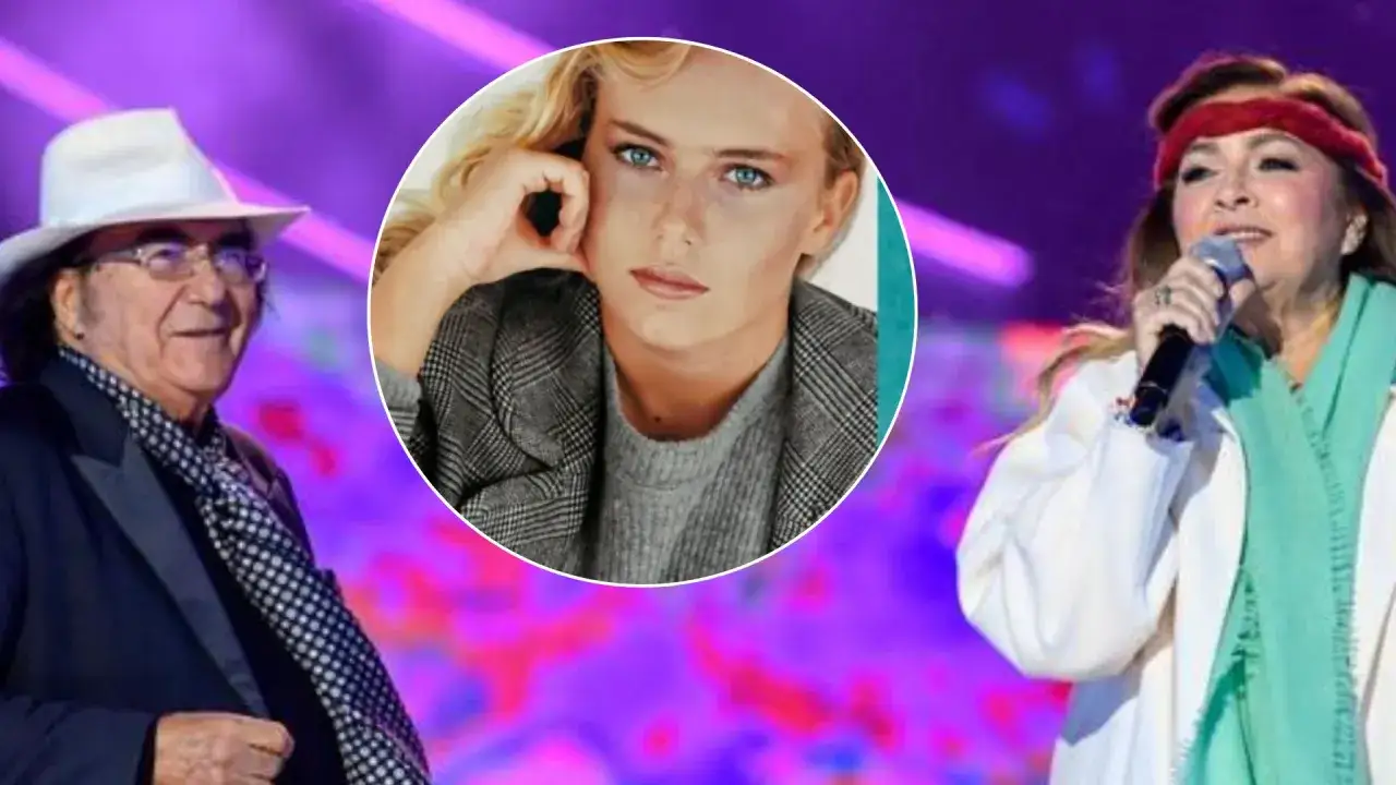 Romina Power dziś i młoda Romina w okrągłym kadrze. Obok Al Bano.