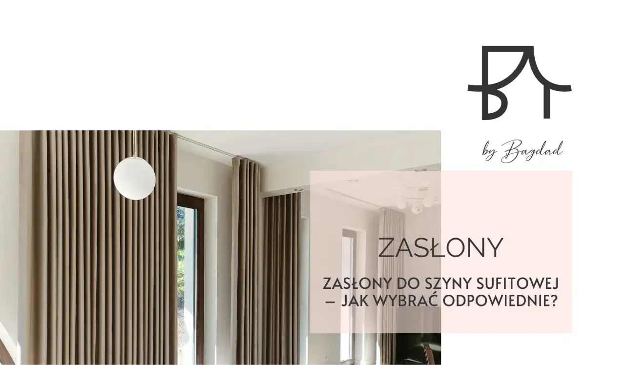 Eleganckie zasłony do szyny sufitowej w odcieniu taupe, tworzące przytulną atmosferę. Dowiedz się, jakie firany do szyny sufitowej wybrać.
