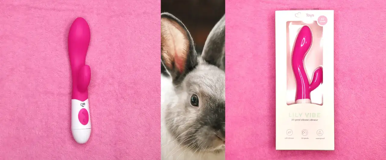 Różowy wibrator i króliczek - jak zrobic sobie przyjemnosc. Produkt Lily Vibe w opakowaniu.