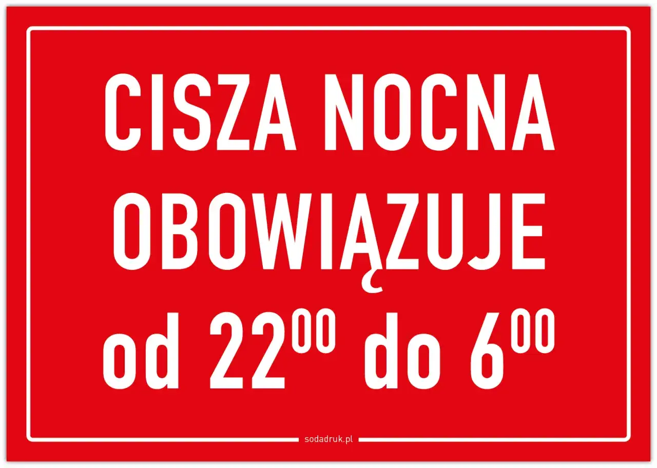 Cisza nocna w bloku obowiązuje od 22:00 do 6:00. Prosimy o zachowanie spokoju.