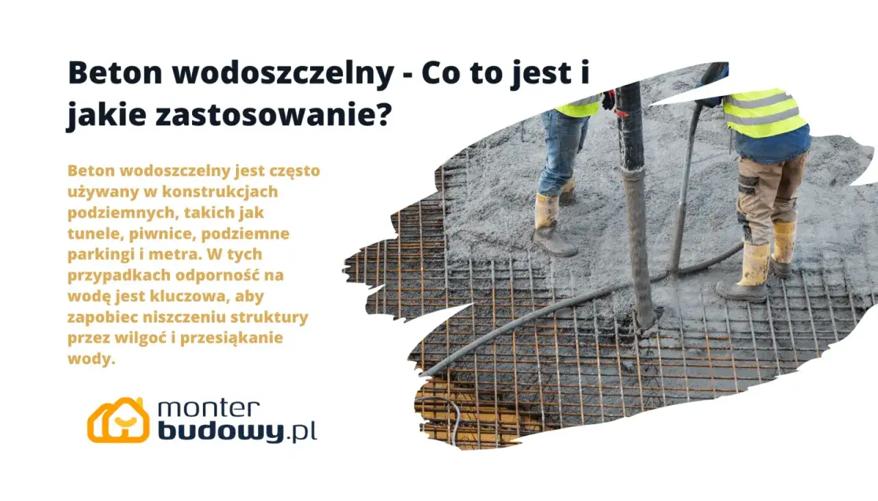 Pracownicy wylewają beton w8 na zbrojenie. Beton wodoszczelny chroni konstrukcje podziemne przed wilgocią.