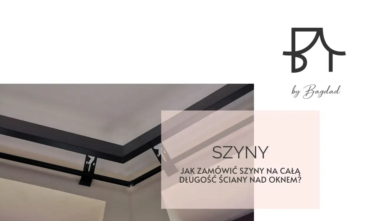 Nowoczesny, ukryty karnisz w suficie, idealnie dopasowany do długości ściany nad oknem. Eleganckie rozwiązanie od Bagdad.