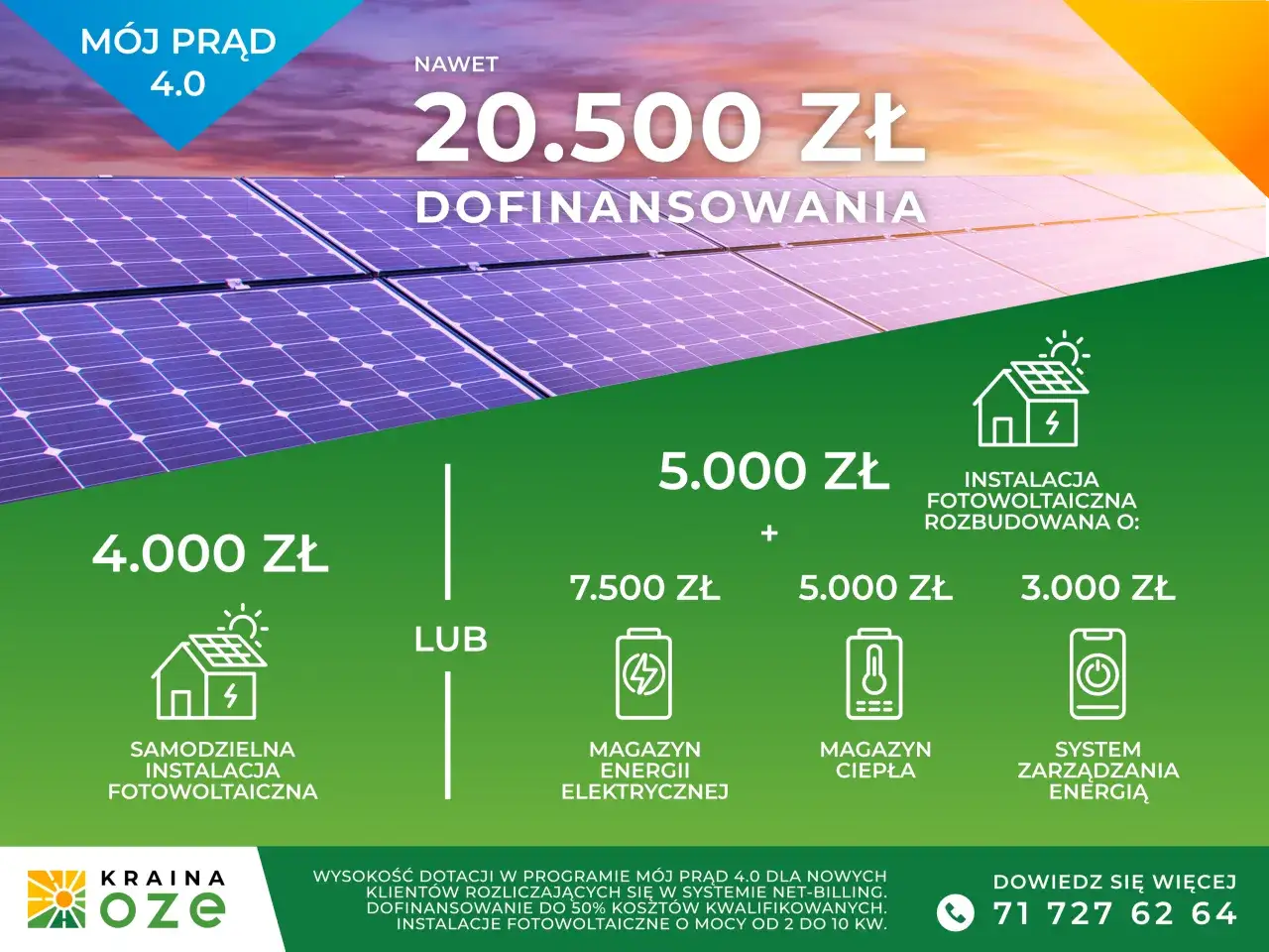 Mój prąd dla firm: nawet 20.500 zł dofinansowania na fotowoltaikę, magazyny energii i ciepła. Dowiedz się więcej!