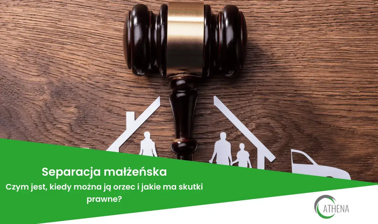Młotek sędziowski symbolizuje separację małżeńską, dzieląc rodzinę i dom.