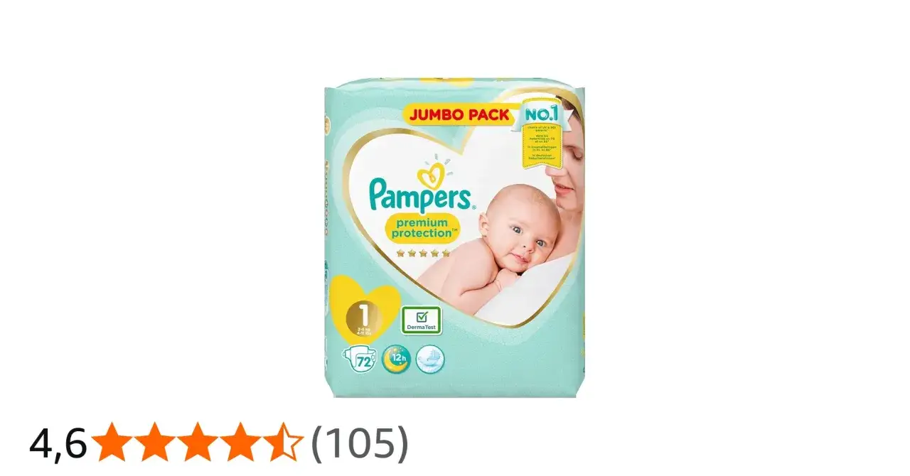Pampers Premium Protection, rozmiar 1, Jumbo Pack. Sprawdź, ile kosztuje paczka pampersów dla Twojego maluszka.