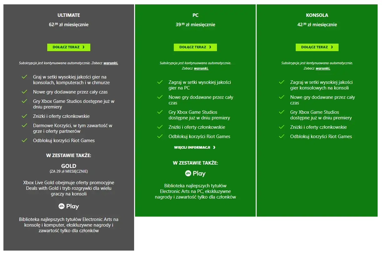 Porównanie planów Xbox Game Pass: Ultimate, PC i Konsola. Dostępne gry i korzyści dla graczy.