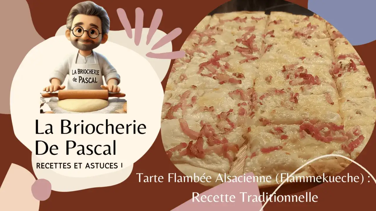 Une délicieuse flammekueche alsacienne, prête à être dégustée. Pascal de La Briocherie partage sa recette traditionnelle.