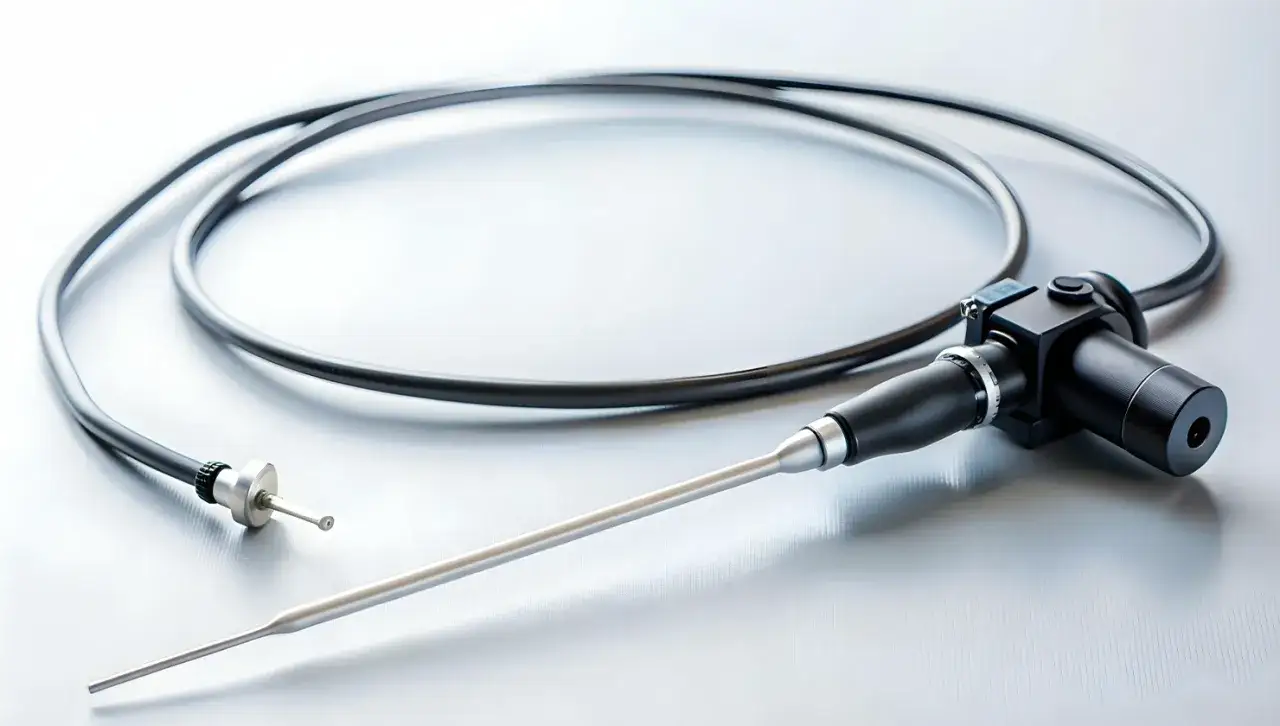 Cystoskopia przygotowanie: nowoczesny cystoskop z kablem i końcówką do diagnostyki.