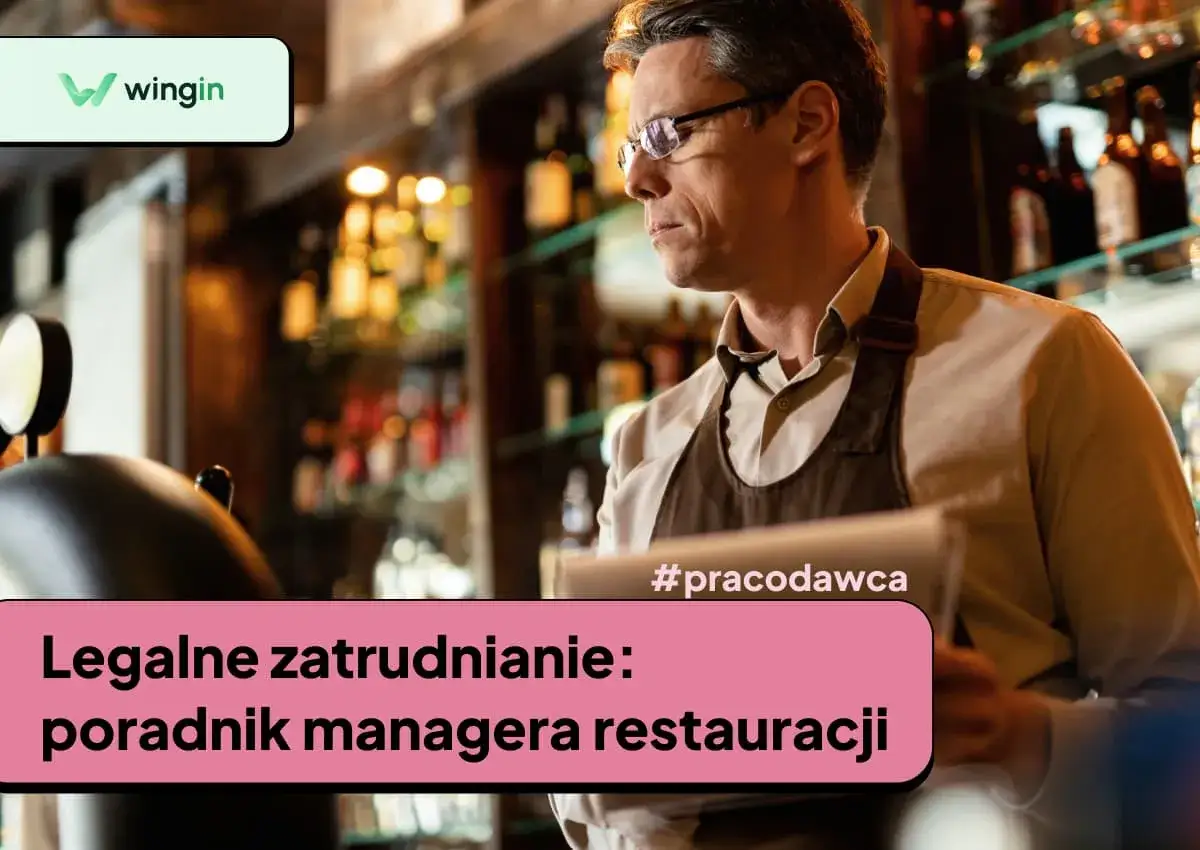 Manager restauracji z poradnikiem legalnego zatrudniania. #pracodawca.
