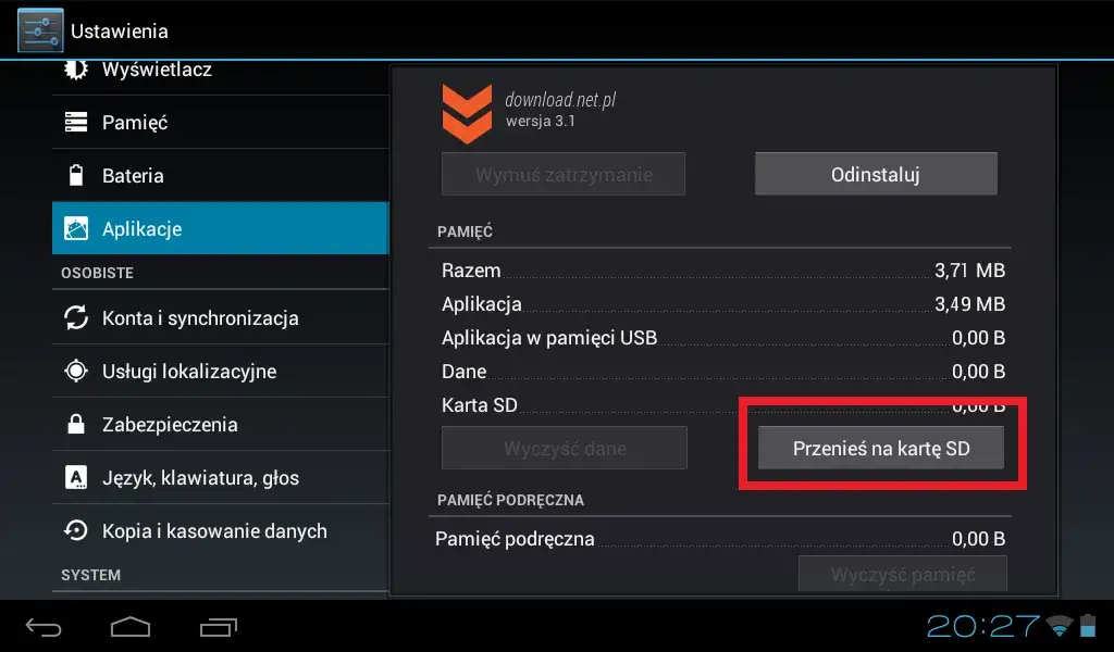 Jak przenieść aplikacje na kartę SD LG i zwolnić miejsce w telefonie