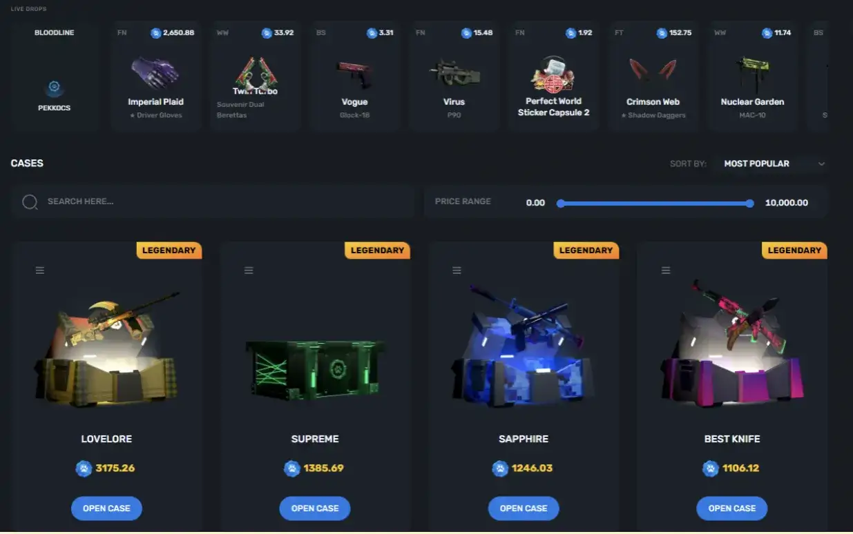 skiny CS2 na skinsluck