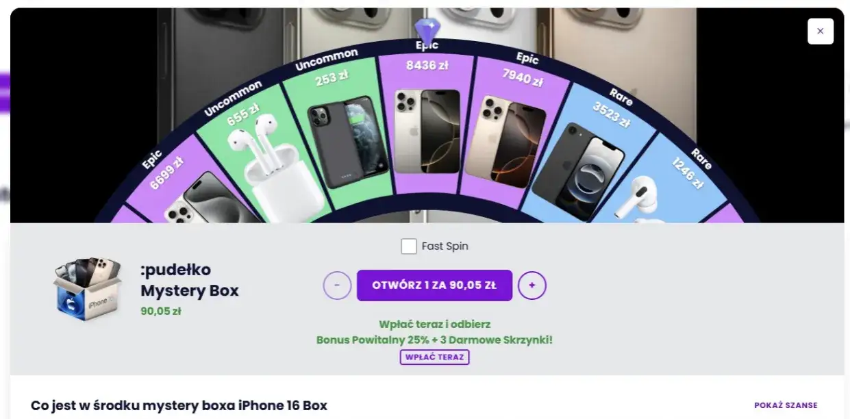 Mystery box z urządzeniami Apple w JemLit
