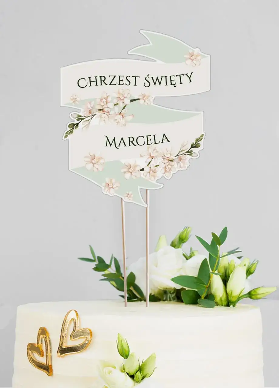 Topper na tort CHRZEST z imieniem