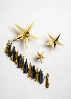 Girlanda frędzle mix złoto-czarna 1,50m