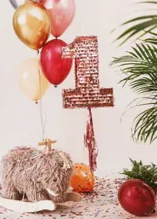 Piniata CYFRA 1 różowe złoto