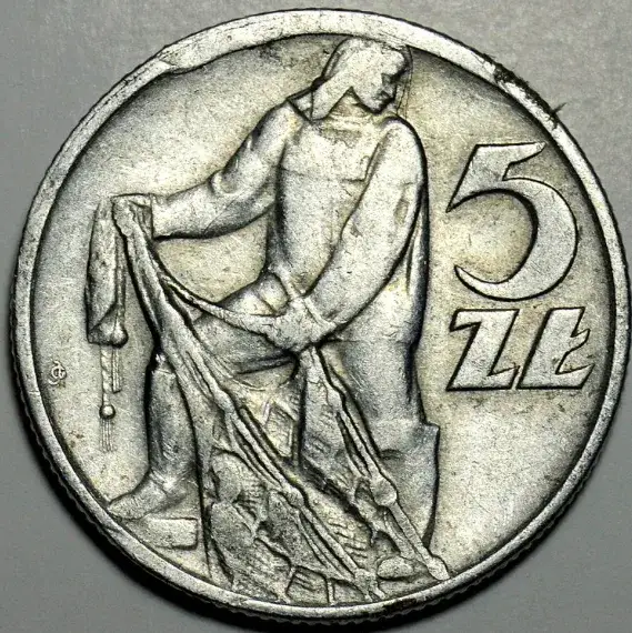 Moneta PRL 5 złotych z 1958 - moneta z rybakiem należy do najbardziej poszukiwanych monet