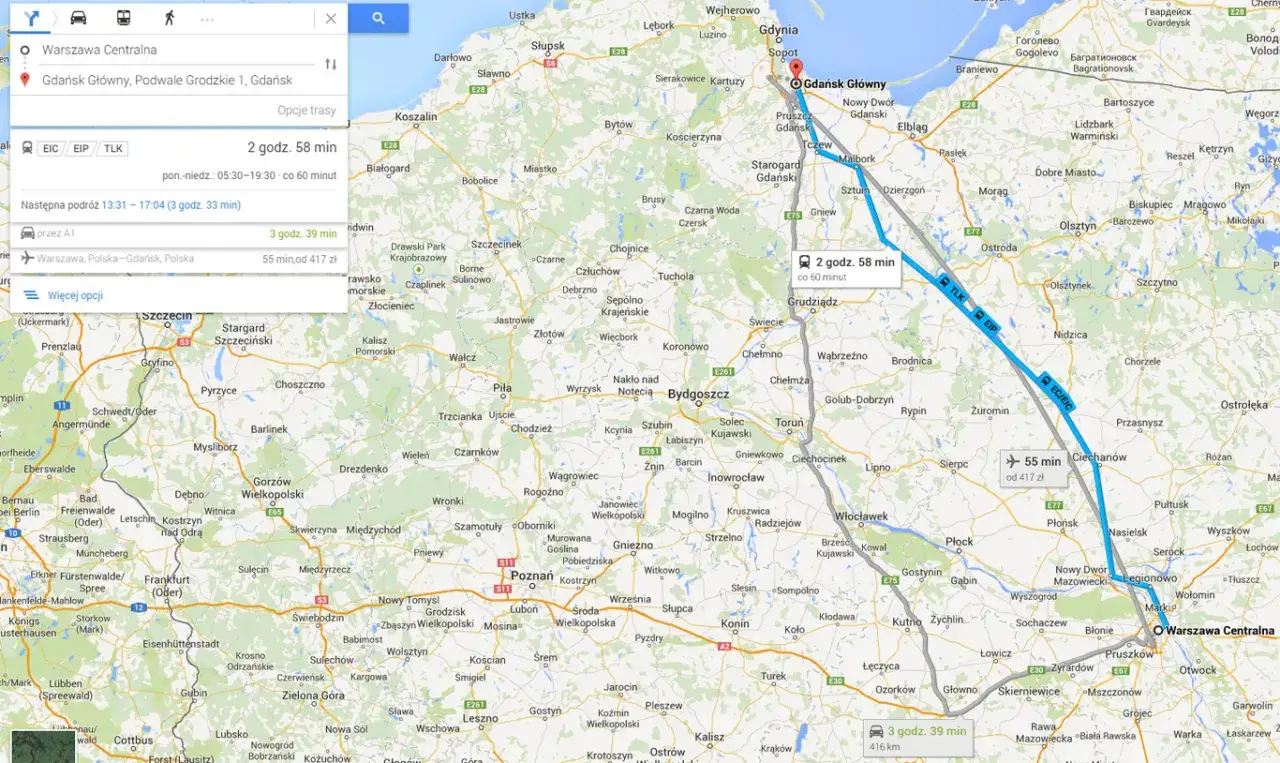 rodzaje pociąg&oacute;w PKP Intercity por&oacute;wnanie, mapa połączeń PKP Intercity