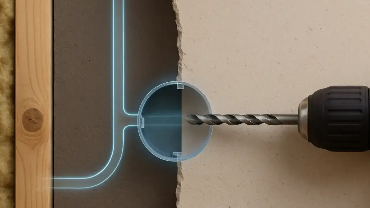 Wiertarka wierci w ścianie, gdzie widać instalację elektryczną. Czy prąd może uciekać w ścianę?