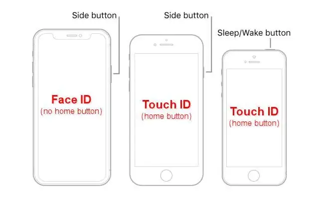 iphone printscreen face id home button comparison
