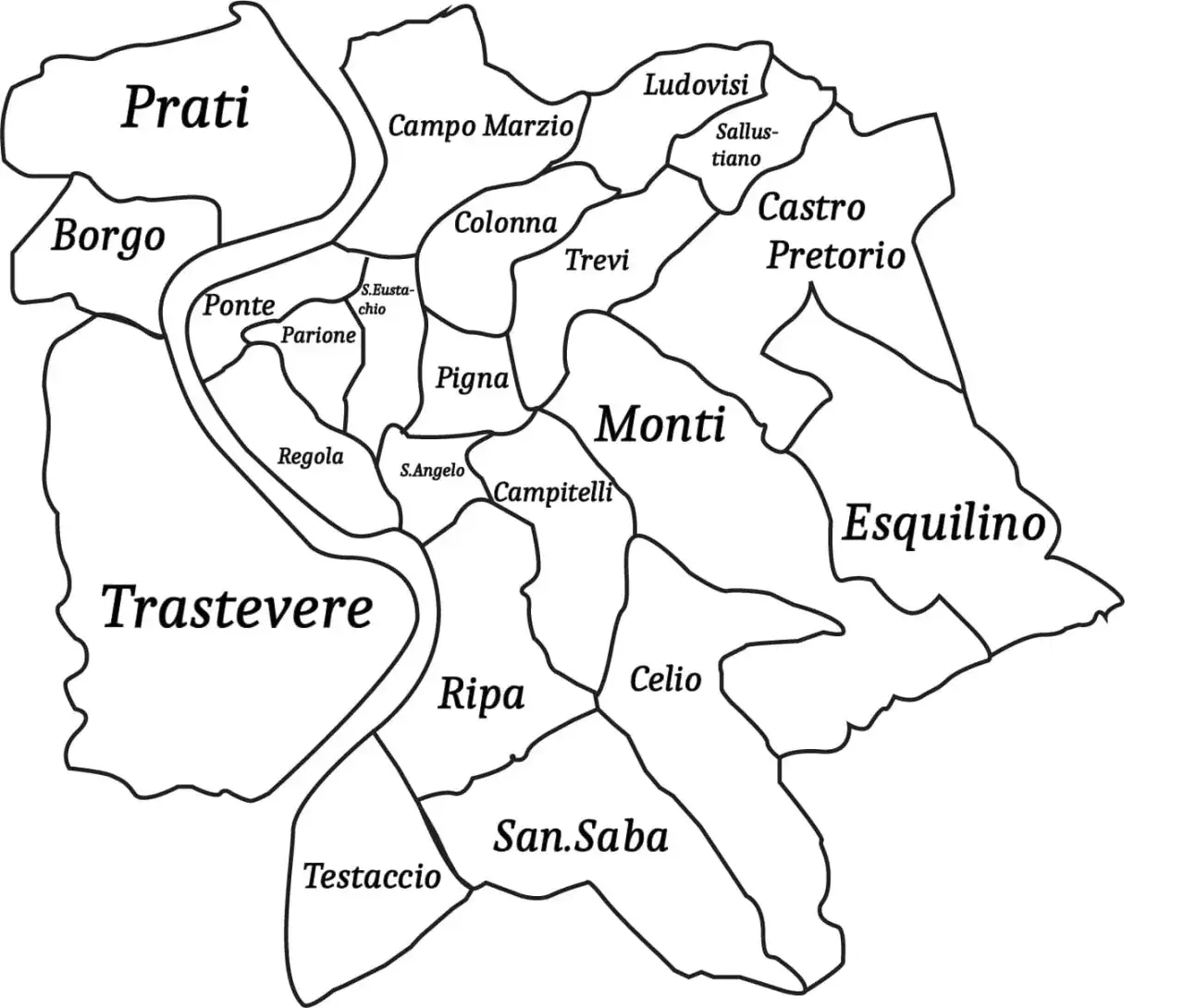Mappa quartieri Roma dove dormire
