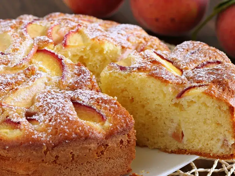 Torta di pesche soffice