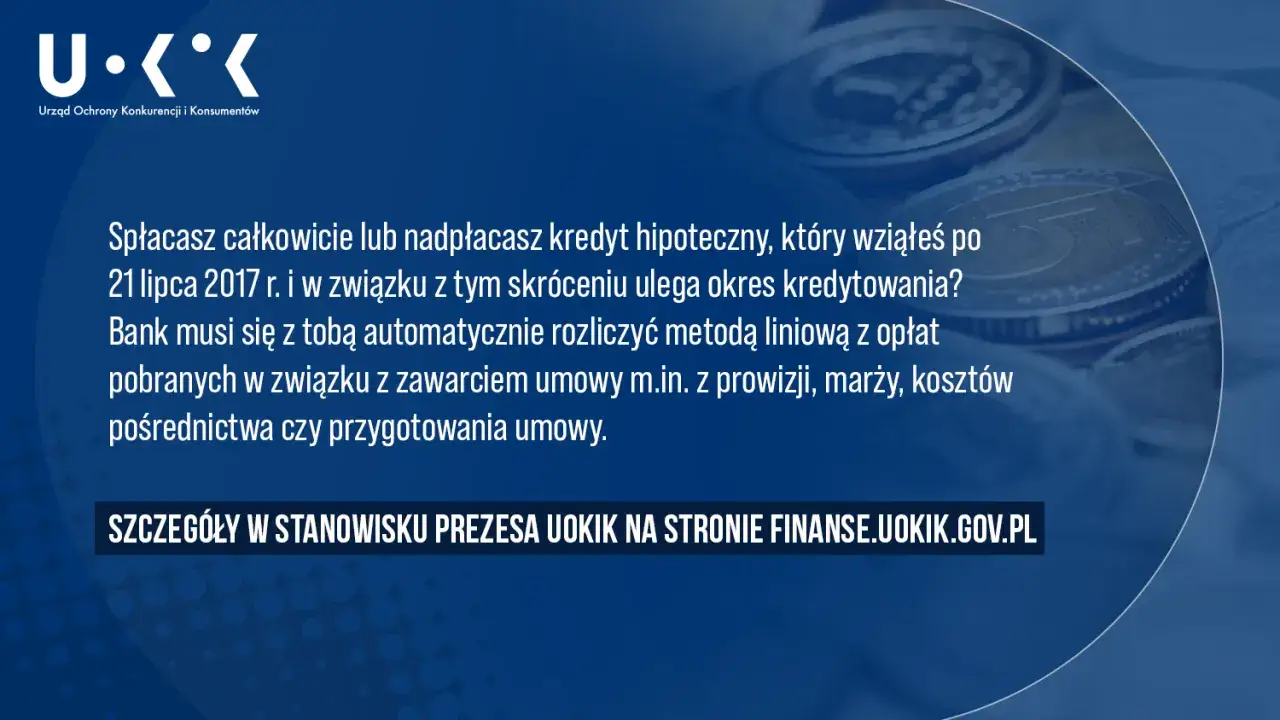 Czy przy wcześniejszej spłacie kredytu należy się zwrot odsetek? UOKiK wyjaśnia zasady rozliczenia nadpłaty kredytu hipotecznego.