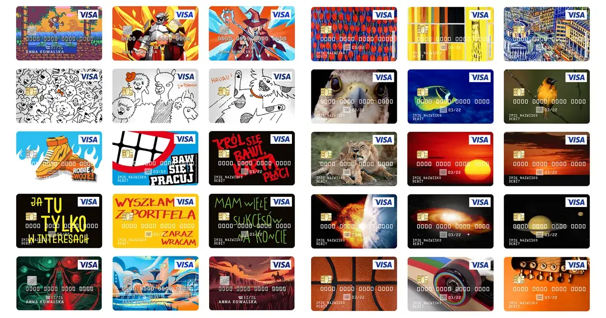 Karty ING z własnym wizerunkiem przykłady