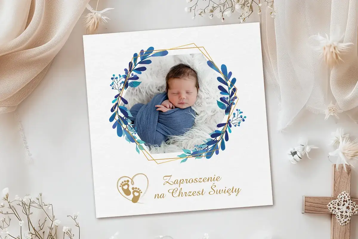 personalizowane zaproszenia na chrzest ze zdjęciem dziecka