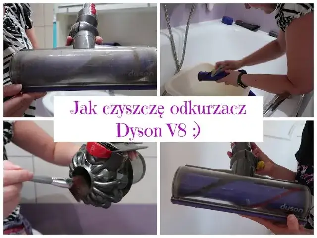 Dyson V8 filtr fioletowy czyszczenie