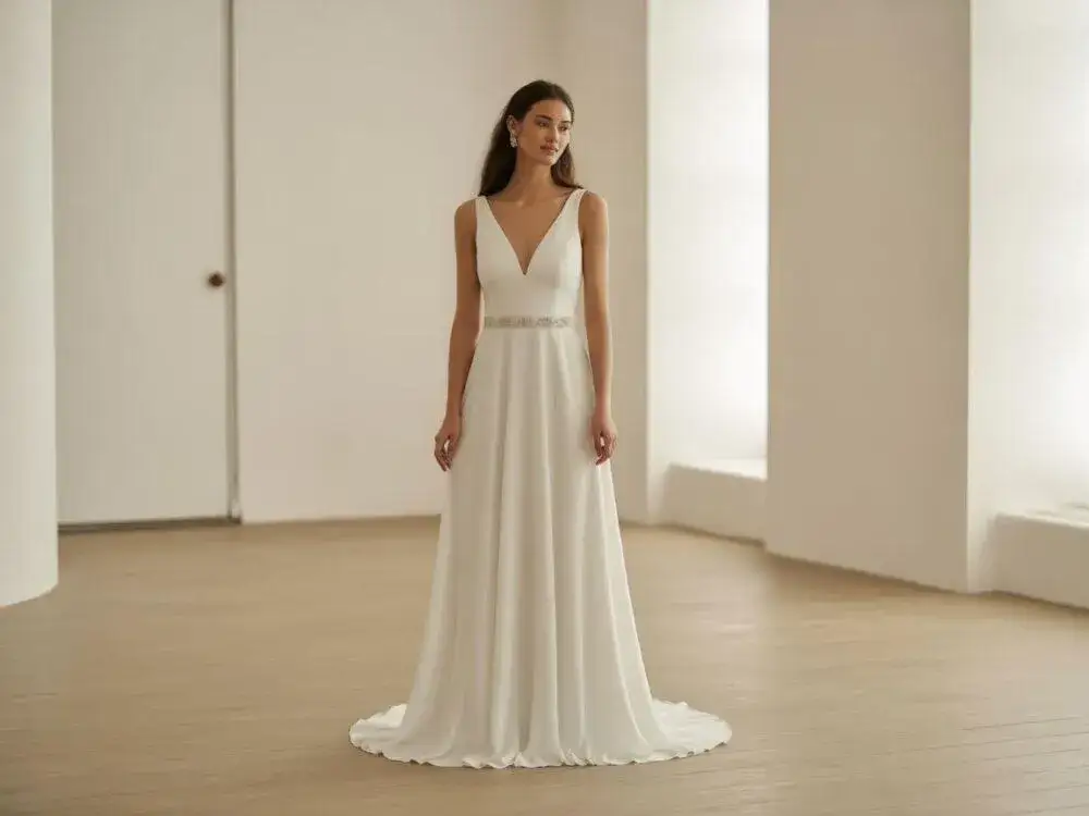 suknie ślubne dla niskich kobiet fasony A-line empire prosta