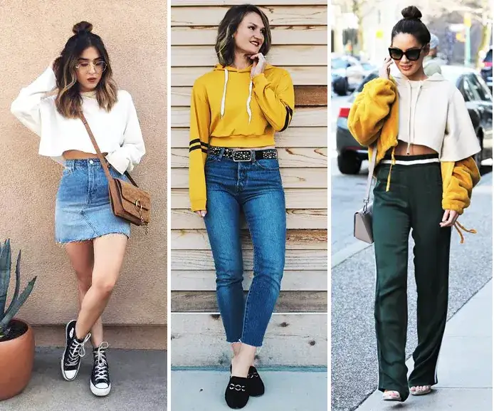 Stylizacje z kr&oacute;tką bluzą crop top