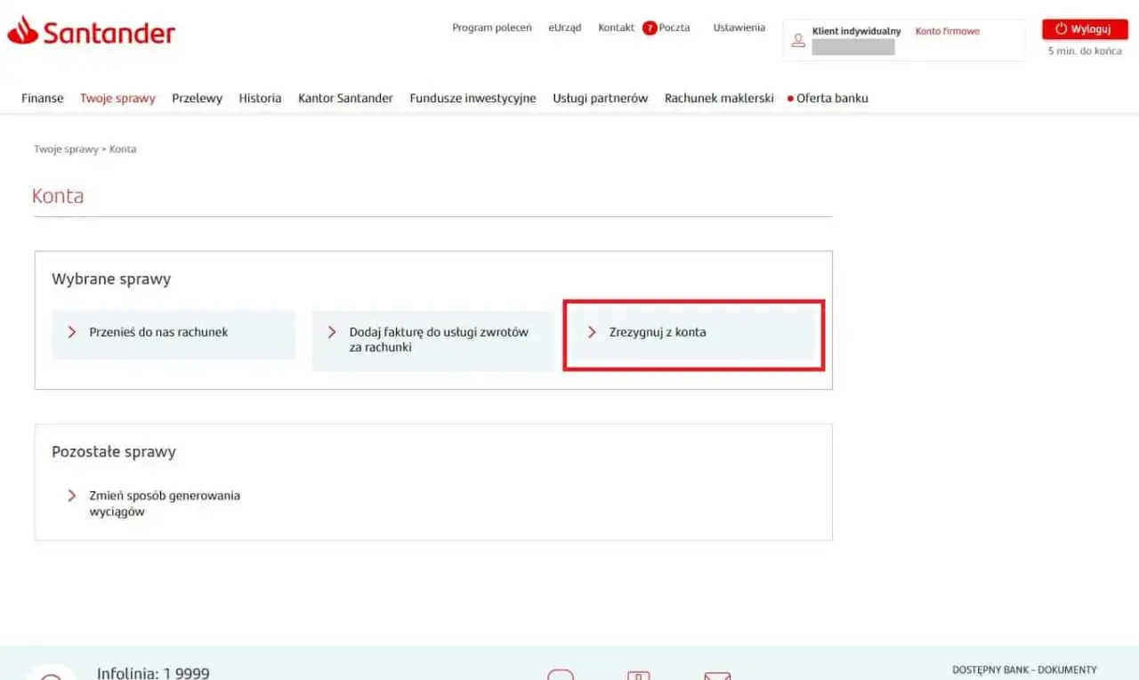 dokumenty bankowe po zamknięciu konta