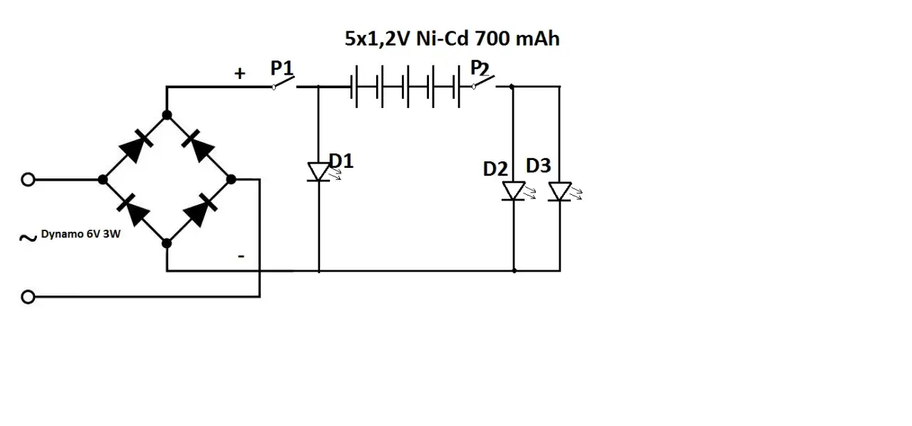 schemat podłączenia dynama rowerowego
