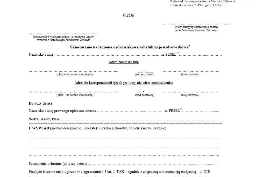 NFZ skierowanie uzdrowiskowe proces