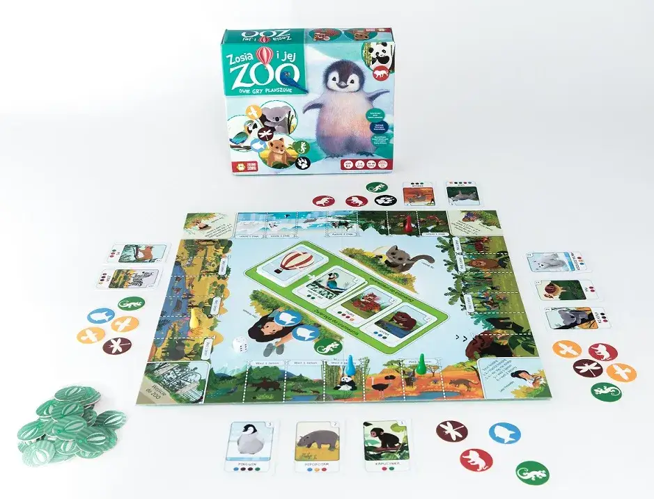 Zosia i jej Zoo gra planszowa zawartość pudełka