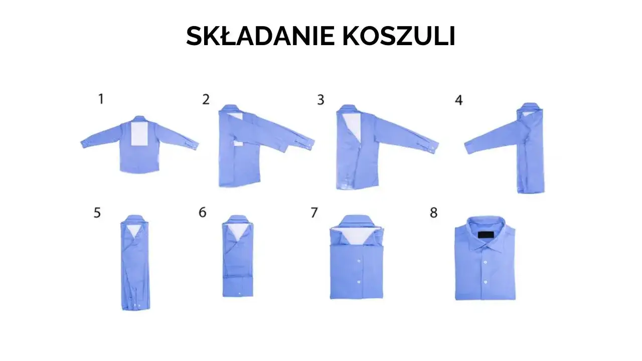 składanie koszuli krok po kroku infografika